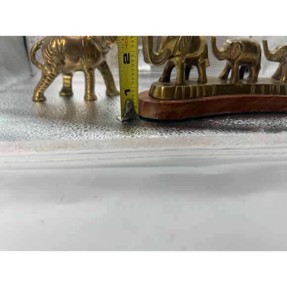 vintage Brass elephants statue‎ trunks up LUCKY  SOLID BRASS - Picture 6 of 13